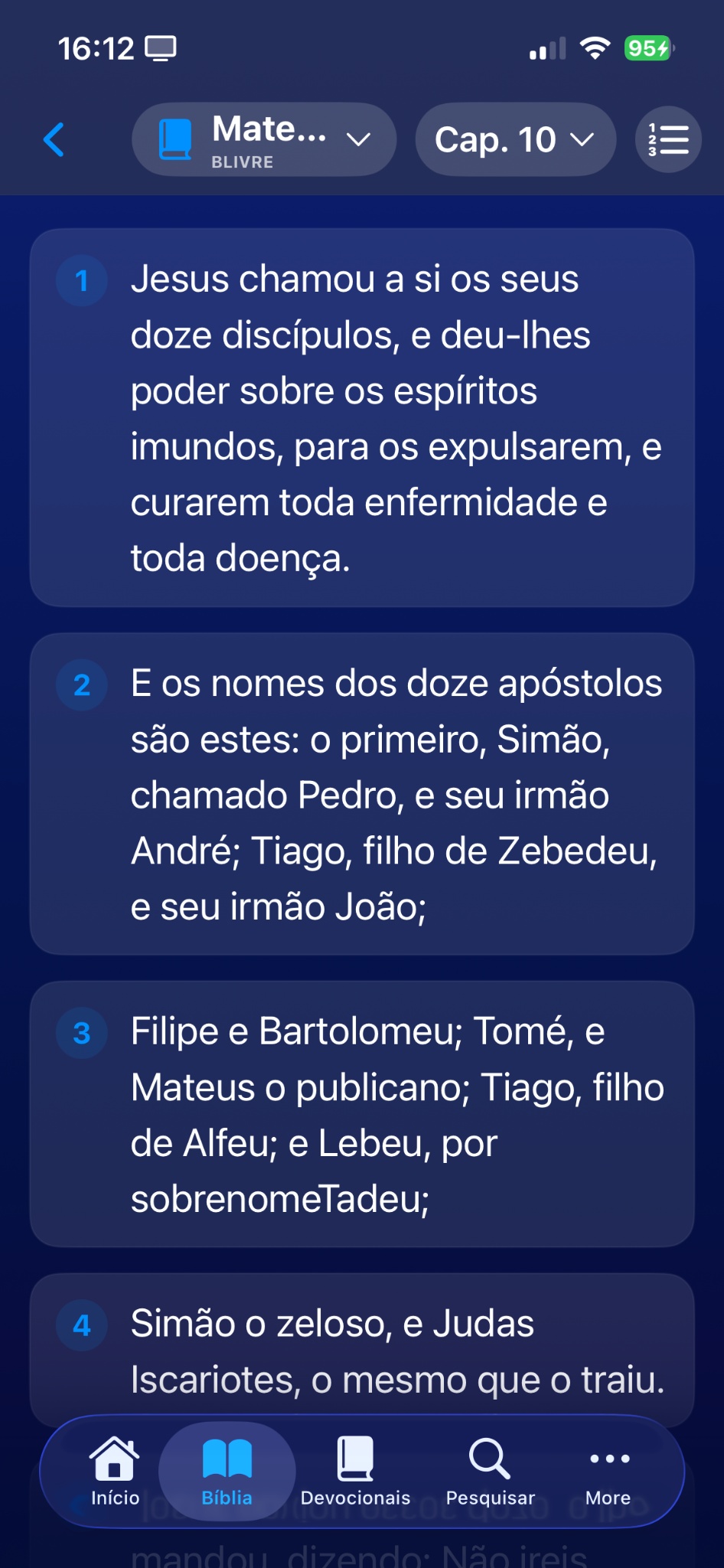 Leitura por capítulo